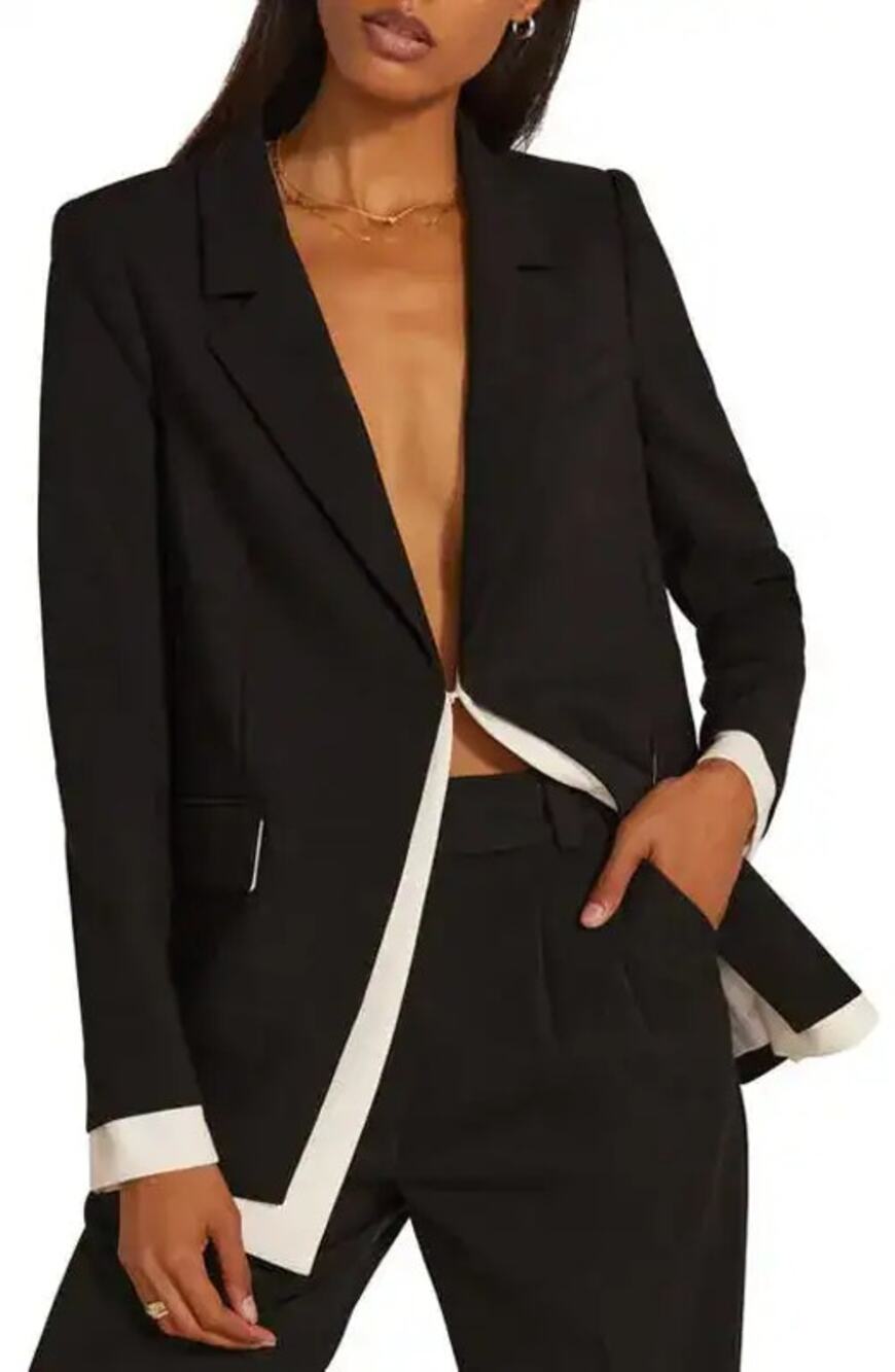 Favorite Daughter The Kelly Blazer Black White Layered NWT Size Small